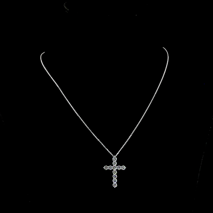 1.97 CTTW Round Lab Grown Diamond Cross Necklace Pendant 18" (E Color and VS Clarity)