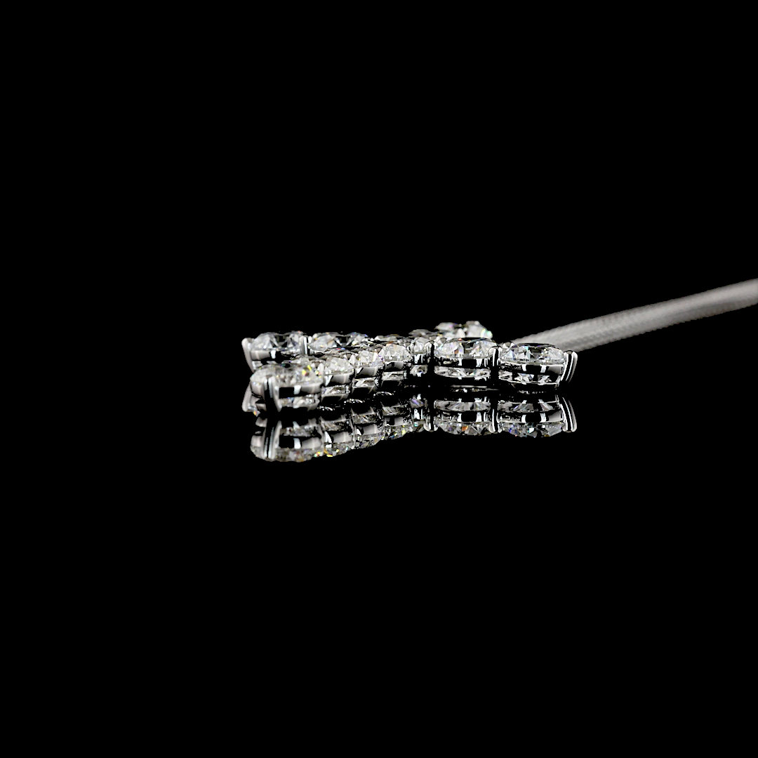 5.56 CTTW Round Lab Grown Diamond Cross Necklace Pendant 18" (F Color and VS2 Clarity)