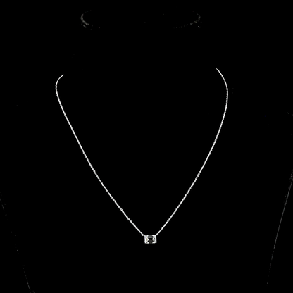 1.02 CT Emerald Lab Grown Diamond Solitaire Necklace Pendant 18" (F Color and VS1 Clarity)