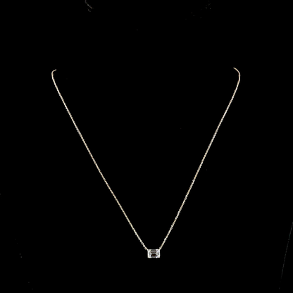1.02 CT Emerald Lab Diamond Solitaire Necklace Pendant (E Color and VVS2 Clarity)