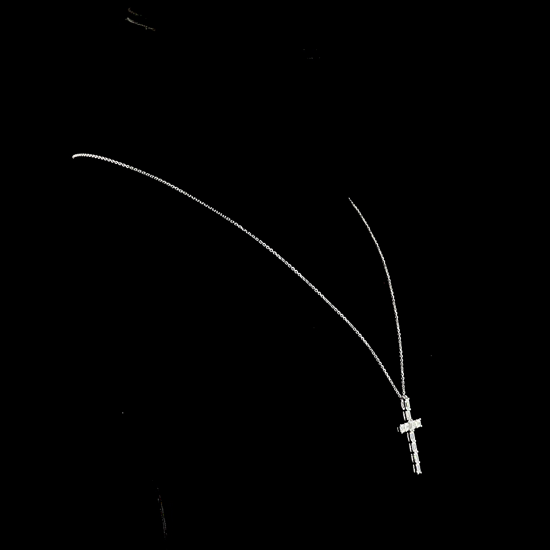 2.24 CTTW Emerald Lab Diamond Cross Necklace Pendant (E Color and VS1 Clarity)