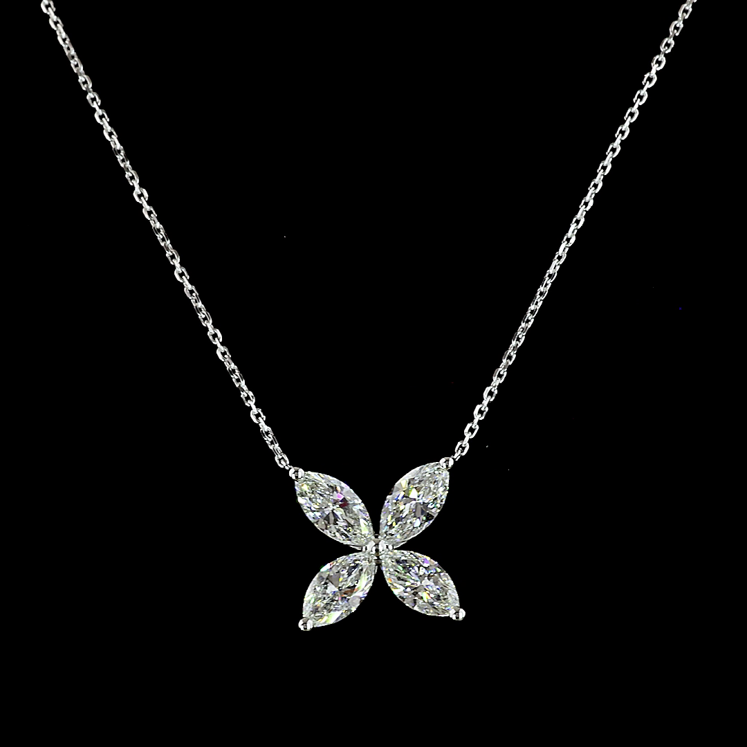 2.06 CTTW Marquise Lab Diamond Special Necklace Pendant (F Color and VS+ Clarity)