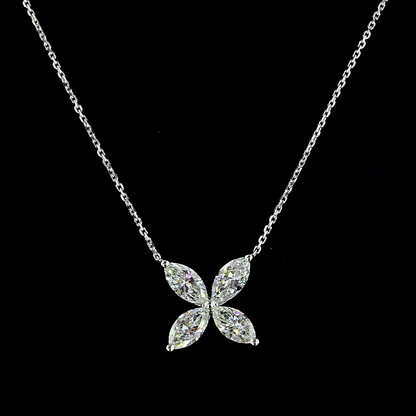 2.06 CTTW Marquise Lab Diamond Special Necklace Pendant (F Color and VS+ Clarity)