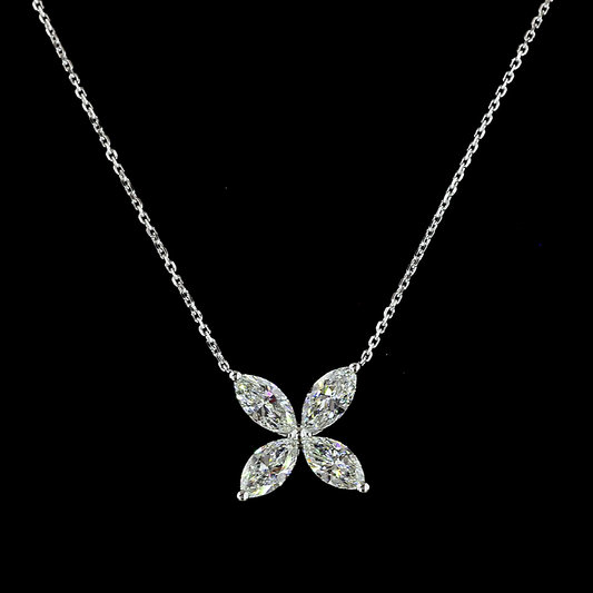 2.06 CTTW Marquise Lab Diamond Special Necklace Pendant (F Color and VS+ Clarity)
