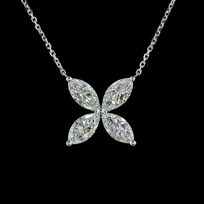 2.06 CTTW Marquise Lab Diamond Special Necklace Pendant (F Color and VS+ Clarity)
