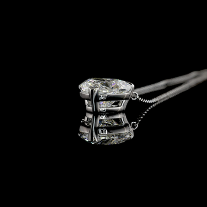 3.51 CT Heart Lab Grown Diamond Solitaire Necklace Pendant 18" (F Color and VS1 Clarity)