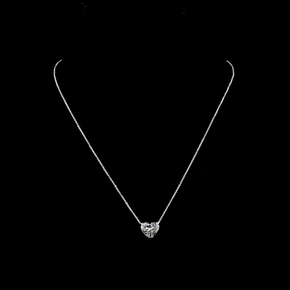 3.51 CT Heart Lab Grown Diamond Solitaire Necklace Pendant 18" (F Color and VS1 Clarity)