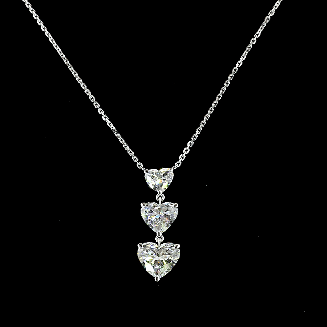 2.99 CTTW Heart Lab Diamond Heart Necklace Pendant (E Color and VS1 Clarity)