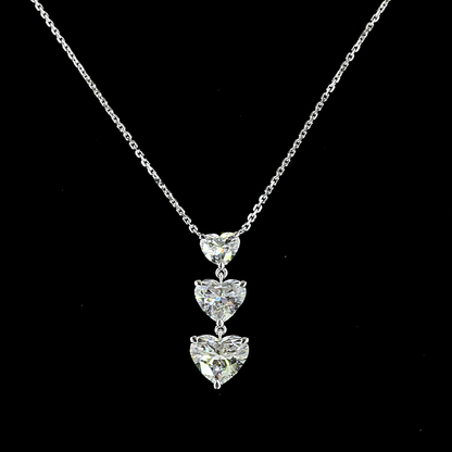 2.99 CTTW Heart Lab Diamond Heart Necklace Pendant (E Color and VS1 Clarity)