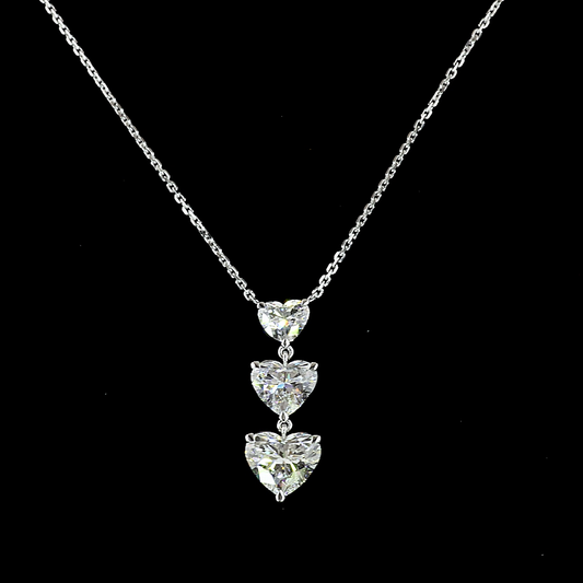 2.99 CTTW Heart Lab Diamond Heart Necklace Pendant (E Color and VS1 Clarity)