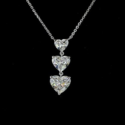 2.99 CTTW Heart Lab Diamond Heart Necklace Pendant (E Color and VS1 Clarity)
