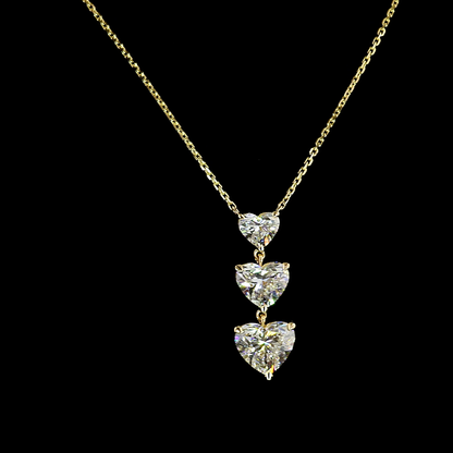 3.12 CTTW Heart Lab Diamond Heart Necklace Pendant (E Color and VVS2 Clarity)