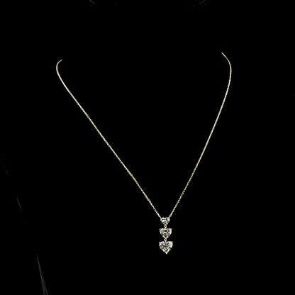 3.12 CTTW Heart Lab Diamond Heart Necklace Pendant (E Color and VVS2 Clarity)