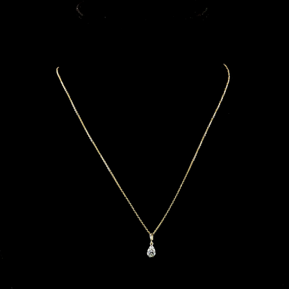 0.30 CT Pear Lab Grown Diamond Solitaire Necklace Pendant 17" (E Color and VS1 Clarity)