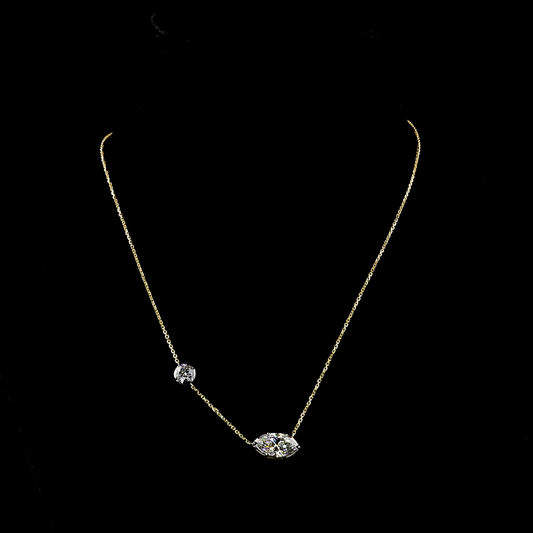 3.58 CTTW Marquise Lab Grown Diamond Special Necklace Pendant 17" (E Color and VS1 Clarity)