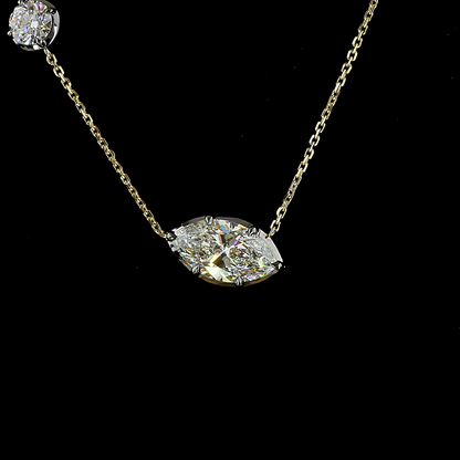 3.58 CTTW Marquise Lab Grown Diamond Special Necklace Pendant 17" (E Color and VS1 Clarity)