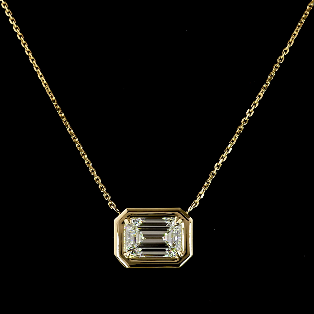 2.65 CT MOVAL Lab Diamond Solitaire Necklace Pendant (F Color and VS2 Clarity)