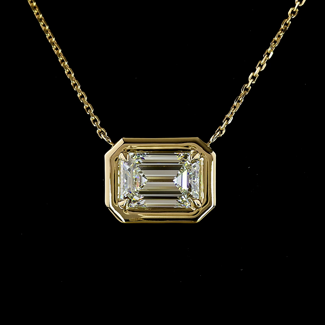 2.65 CT MOVAL Lab Diamond Solitaire Necklace Pendant (F Color and VS2 Clarity)