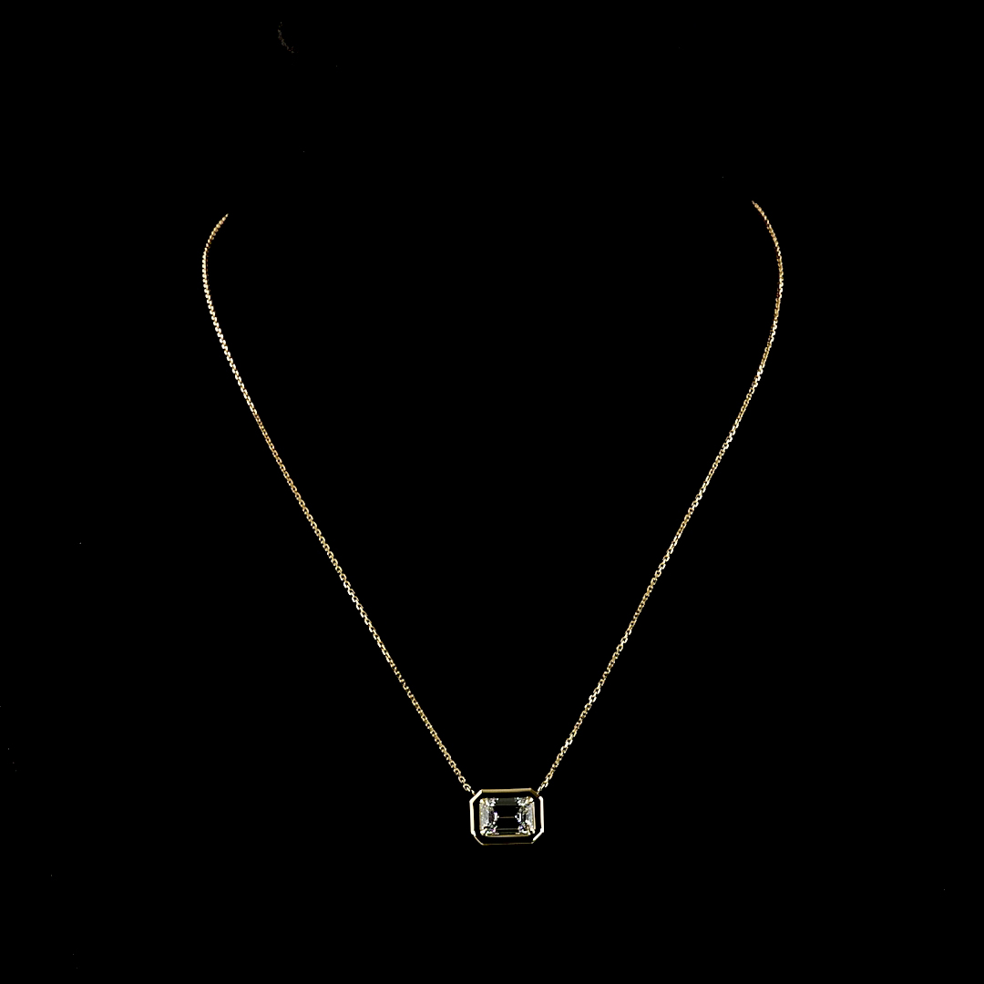 2.65 CT MOVAL Lab Diamond Solitaire Necklace Pendant (F Color and VS2 Clarity)
