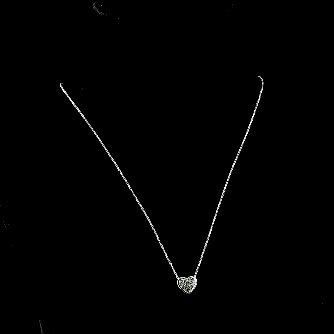 2.04 CT Heart Lab Diamond Solitaire Necklace Pendant (F Color and VS1 Clarity)