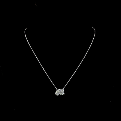 3.54 CTTW Radiant Lab Diamond Toi et Moi Necklace Pendant (D Color and VVS2 Clarity)