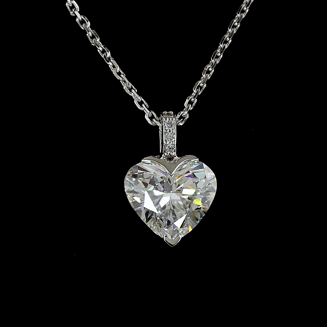 1.53 CTTW Heart Lab Diamond Special Necklace Pendant (D Color and VS1 Clarity)