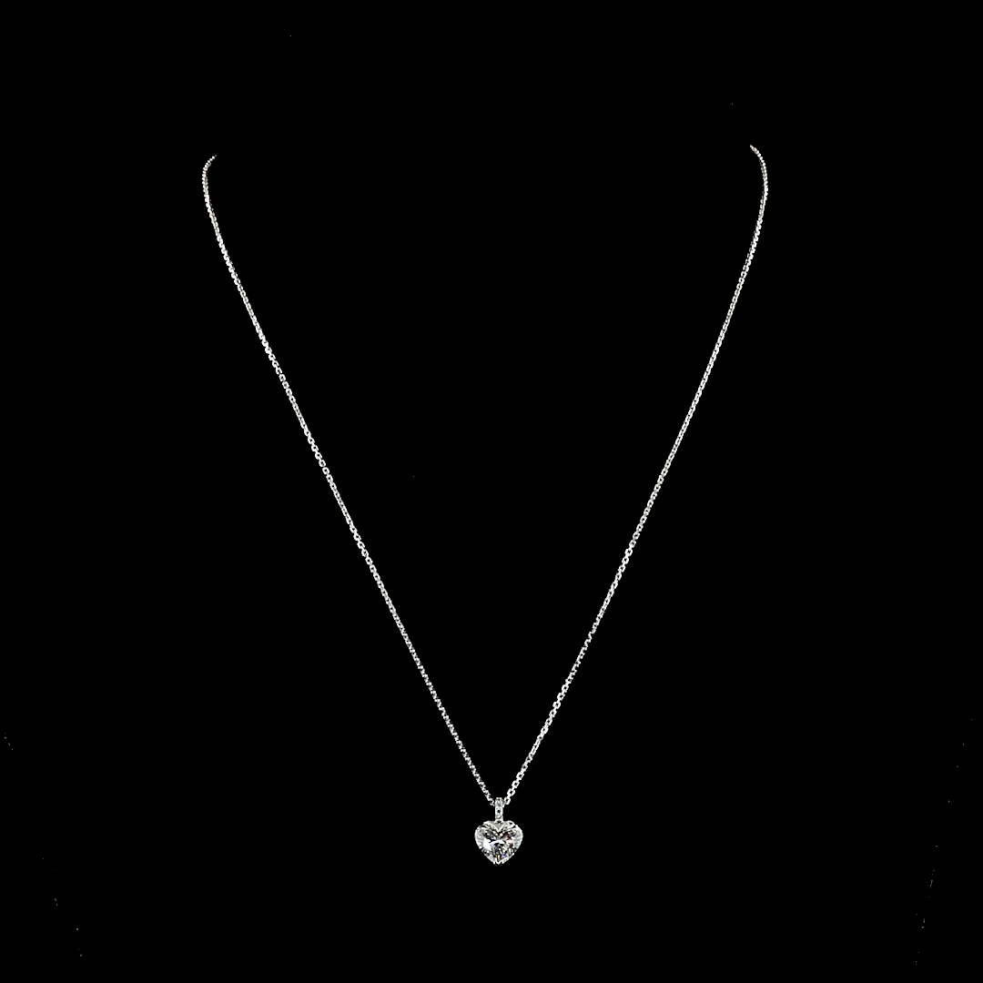 1.53 CTTW Heart Lab Diamond Special Necklace Pendant (D Color and VS1 Clarity)