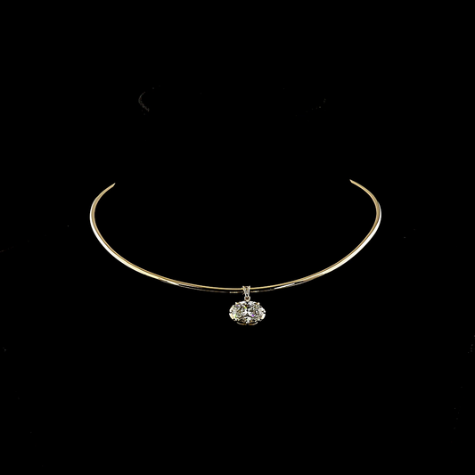 3.57 CT Oval Lab Grown Diamond Solitaire Necklace Pendant 18" (F Color and VS1 Clarity)