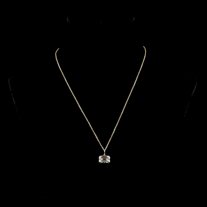 3.54 CT Emerald Lab Grown Diamond Solitaire Necklace Pendant 17" (F Color and VS1 Clarity)