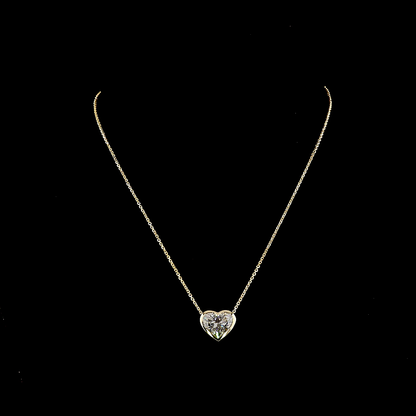 5.21 CT Heart Lab Grown Diamond Solitaire Necklace Pendant 16" (F Color and VS1 Clarity)