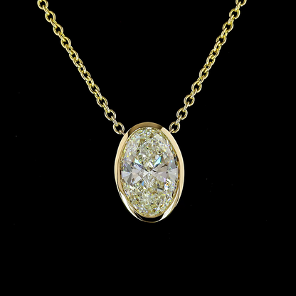 6.03 CT Oval Lab Grown Diamond Solitaire Necklace Pendant 16" (F Color and VVS2 Clarity)