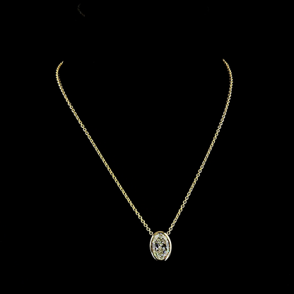 6.03 CT Oval Lab Grown Diamond Solitaire Necklace Pendant 16" (F Color and VVS2 Clarity)