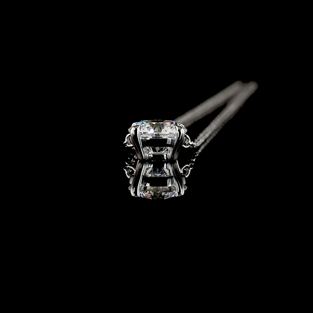1.02 CT Round Lab Grown Diamond Solitaire Necklace Pendant 18" (E Color and VVS2 Clarity)