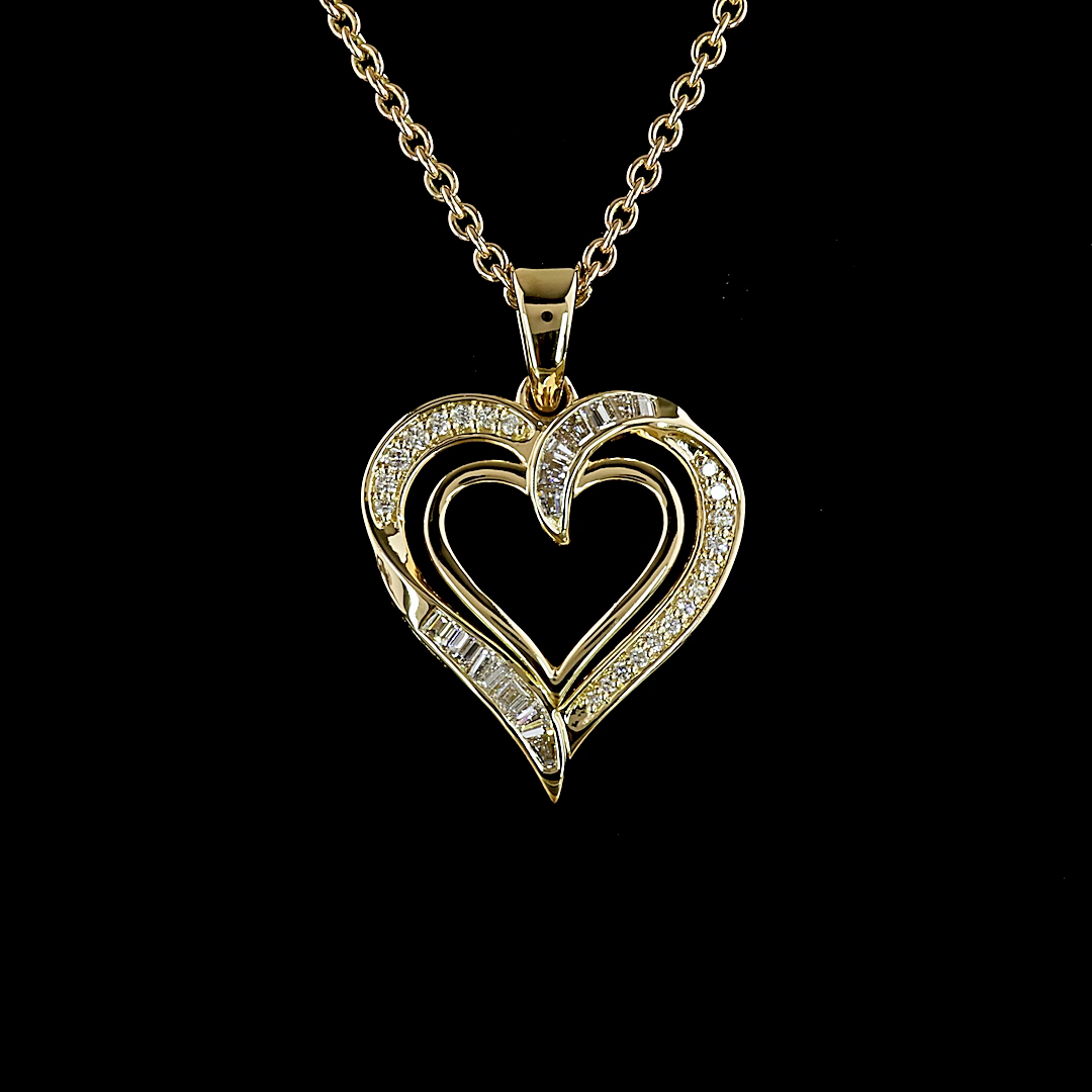 0.37 CTTW AB Lab Grown Diamond Special Necklace Pendant 18" (E Color and VS1 Clarity)
