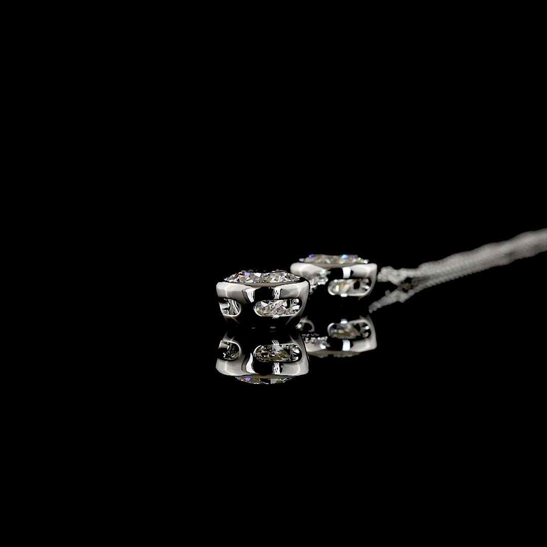 2.04 CTTW Round Lab Grown Diamond Lariat Necklace Pendant 18" (D Color and VS1 Clarity)