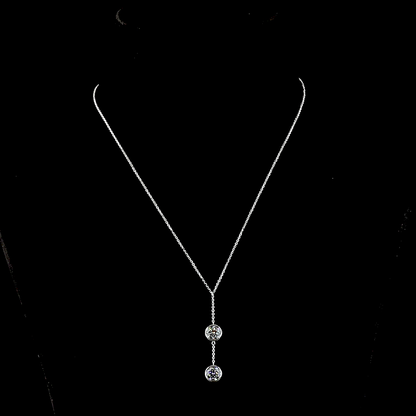 2.04 CTTW Round Lab Grown Diamond Lariat Necklace Pendant 18" (D Color and VS1 Clarity)