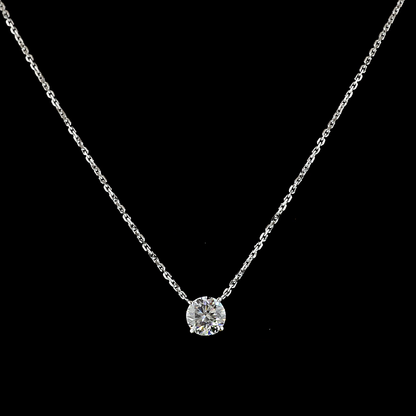 0.52 CT Round Lab Grown Diamond Solitaire Necklace Pendant 17" (E/F Color and VS1 Clarity)