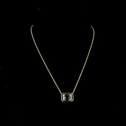 7.28 CT Emerald Lab Diamond Solitaire Necklace Pendant (F Color and VVS2 Clarity)