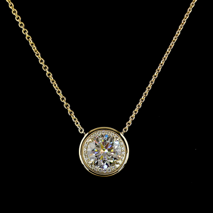 5.29 CTTW Round Lab Diamond Special Necklace Pendant (E Color and VS1/VVS2 Clarity)
