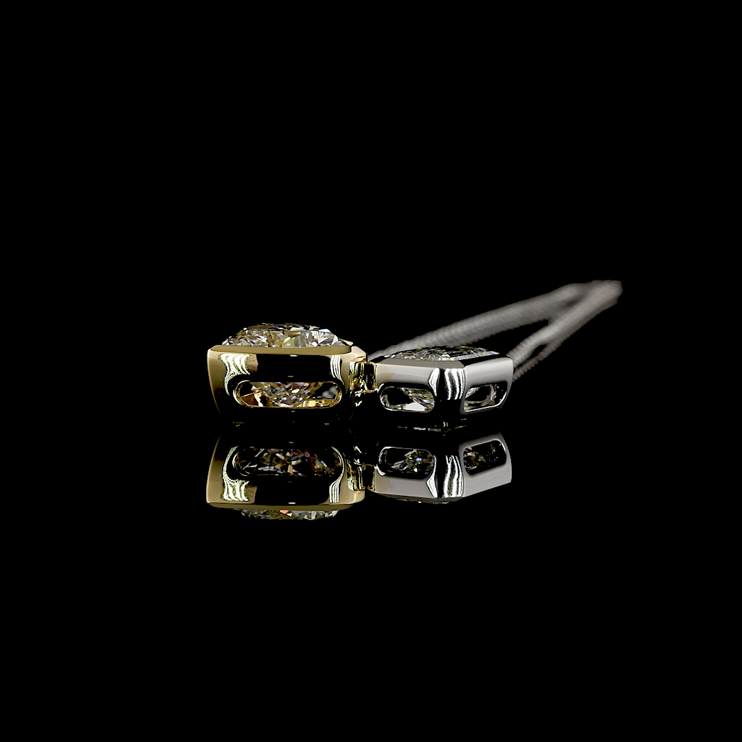 5.27 CTTW Heart Lab Diamond Toi et Moi Necklace Pendant (F Color and VS1 Clarity)