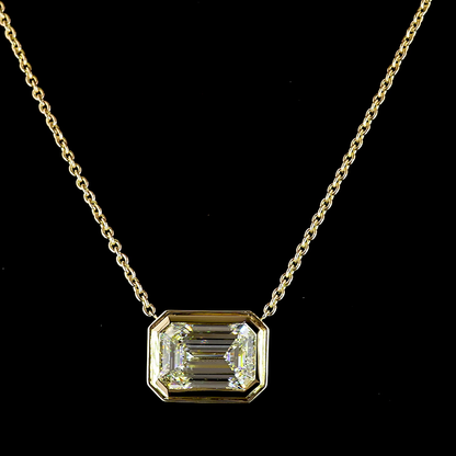 6.15 CT Emerald Lab Diamond Solitaire Necklace Pendant (E Color and VVS2 Clarity)