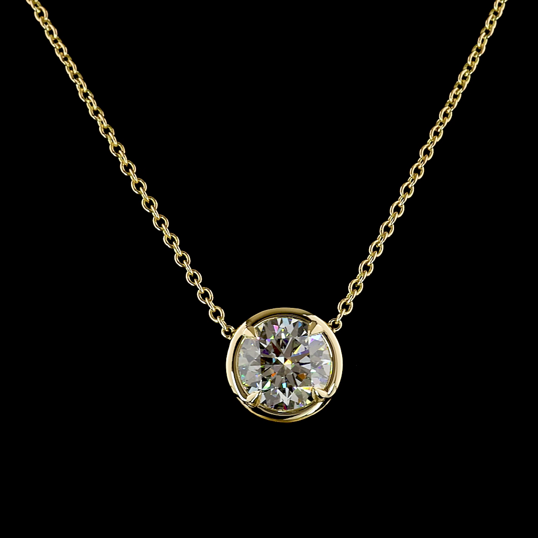 5.02 CT Round Lab Grown Diamond Solitaire Necklace Pendant 16.5" (E Color and VVS1 Clarity)