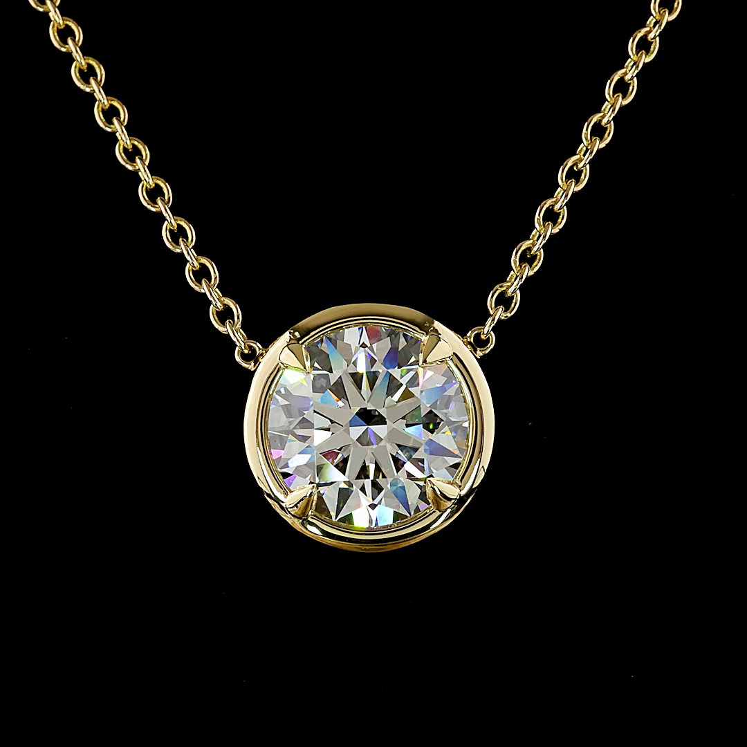 5.02 CT Round Lab Grown Diamond Solitaire Necklace Pendant 16.5" (E Color and VVS1 Clarity)