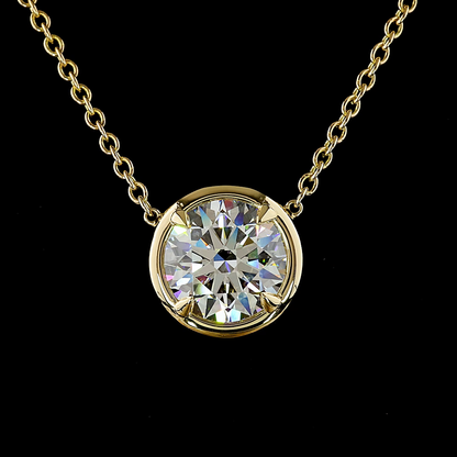 5.02 CT Round Lab Grown Diamond Solitaire Necklace Pendant 16.5" (E Color and VVS1 Clarity)