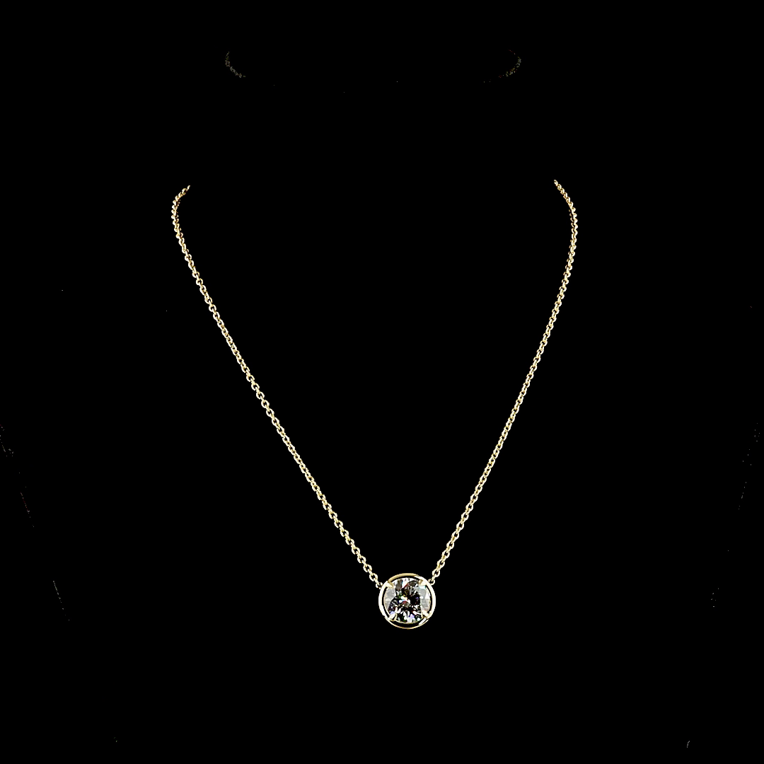 5.02 CT Round Lab Grown Diamond Solitaire Necklace Pendant 16.5" (E Color and VVS1 Clarity)