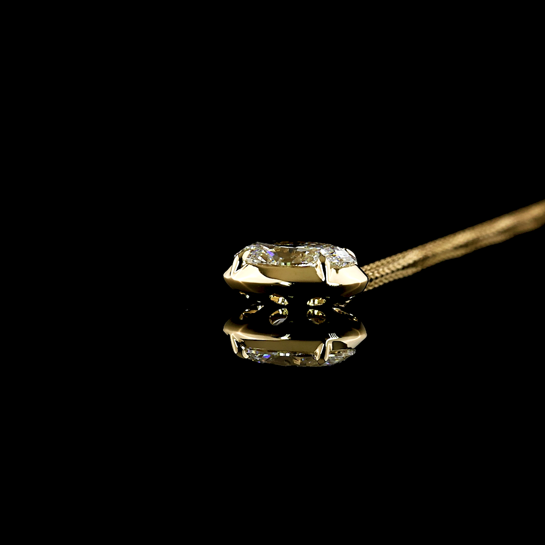 2.04 CT Oval Lab Grown Diamond Solitaire Necklace Pendant 18" (F Color and VS1 Clarity)