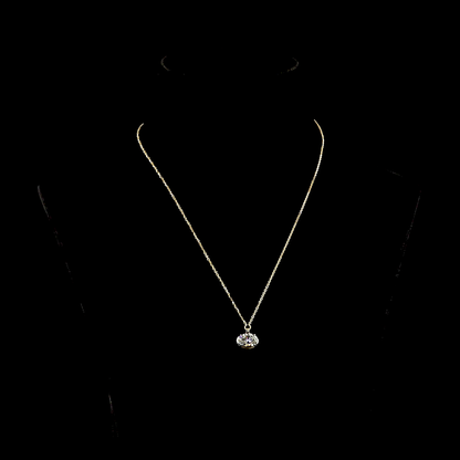 2.07 CT Oval Lab Grown Diamond Solitaire Necklace Pendant 18" (F Color and VVS2 Clarity)