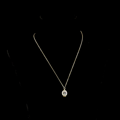 3.07 CT Oval Lab Diamond Solitaire Necklace Pendant (F Color and VS1 Clarity)