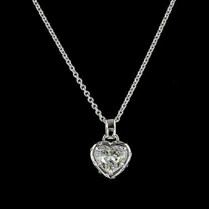 2.39 CTTW Heart Lab Grown Diamond Special Necklace Pendant 18" (F Color and VS1 Clarity)
