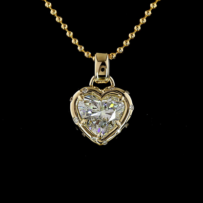2.37 CTTW Heart Lab Grown Diamond Special Necklace Pendant 18" (F Color and VS1 Clarity)